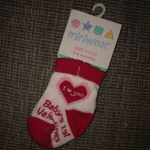 Vintage Miniwear Baby Valentine Socks, 0-6 Months, New